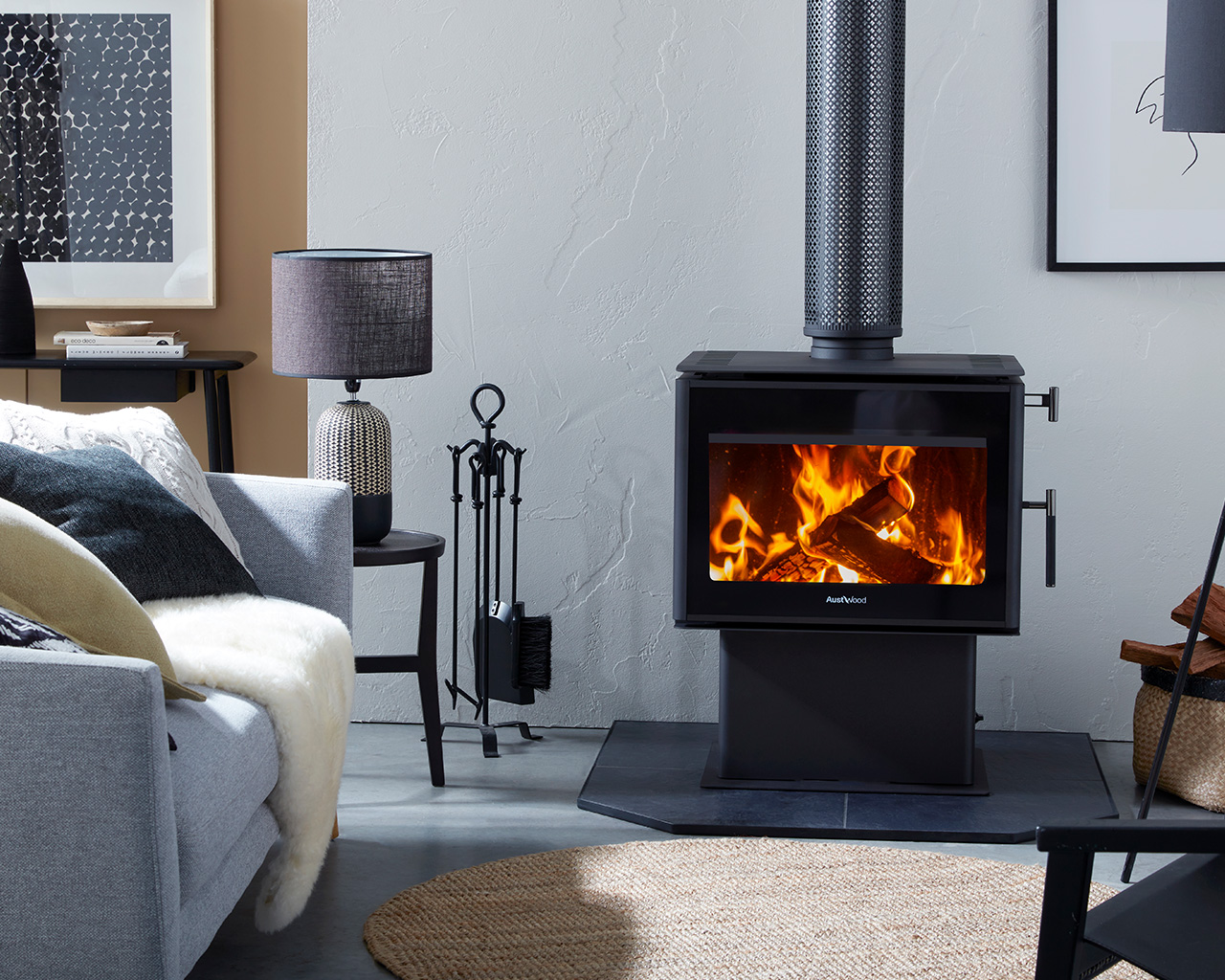 Austwood Thredbo Freestanding Wood Heater, , hi-res image number null