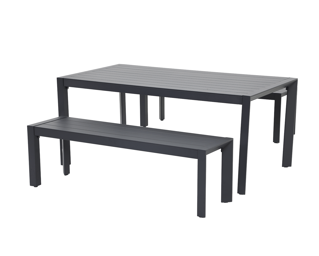 Jette 6 Seater Dining Bench Setting Bundle - Gunmetal Grey, Gunmetal Grey, hi-res image number null