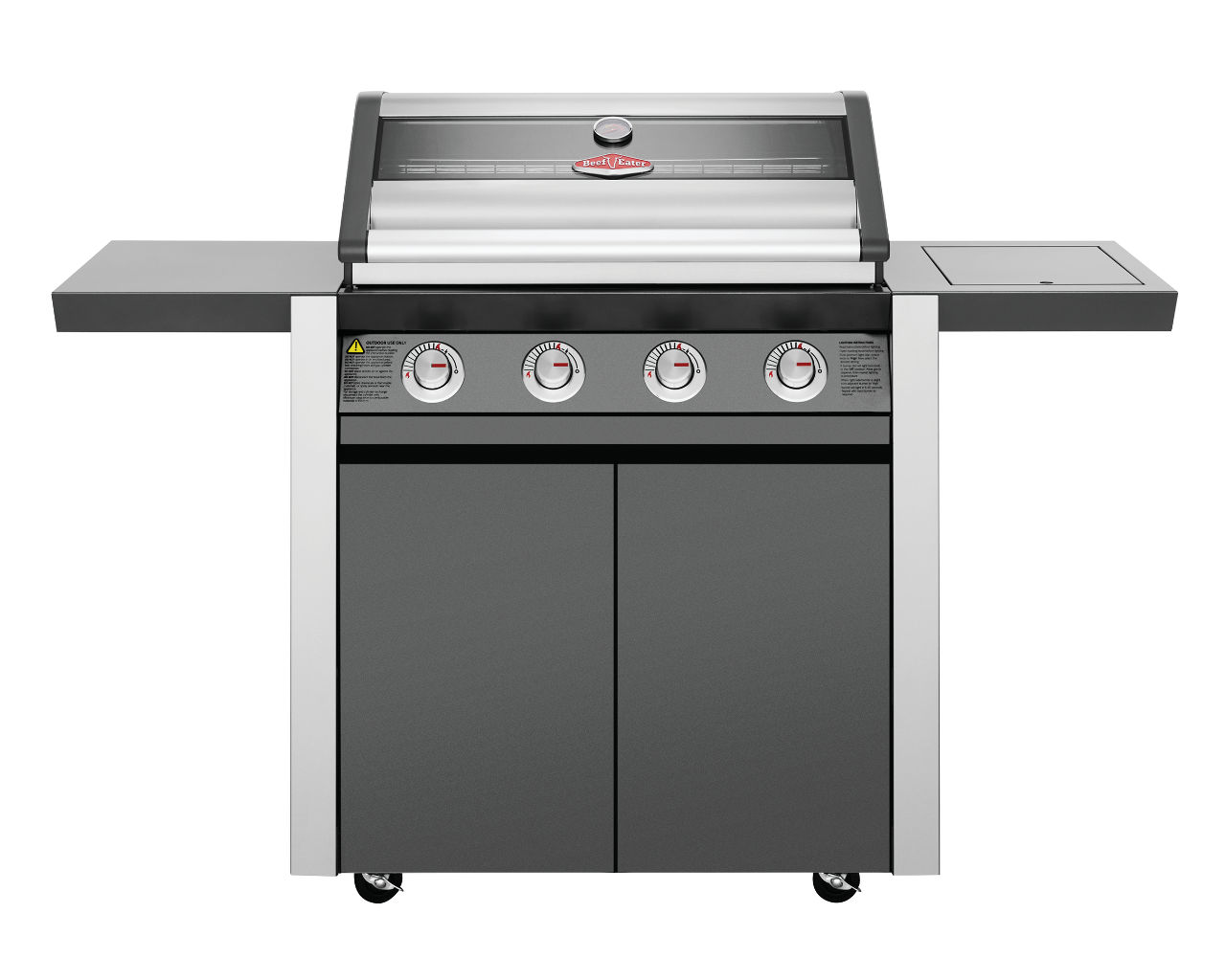 BeefEater 1600 Series - 4 Burner Stainless Steel BBQ With Side Burner (Dark), , hi-res image number null