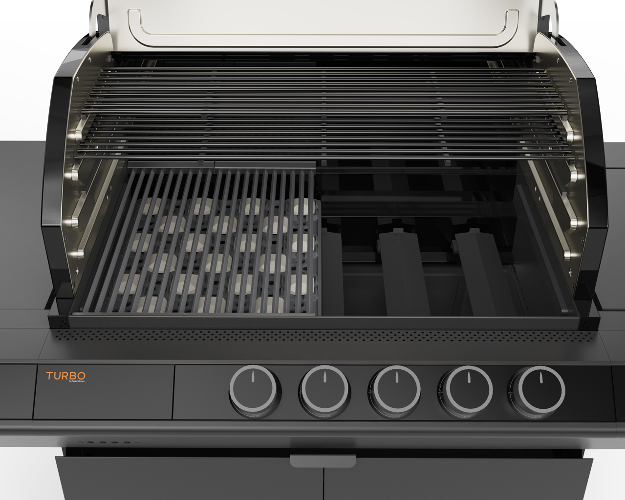 Ziegler & Brown Turbo Classic 5 Burner BBQ on Cart with Side Burner & Drawer (T Series), , hi-res image number null