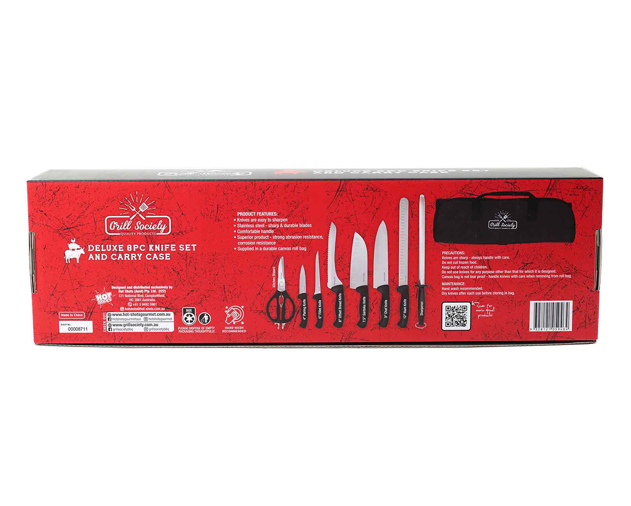 Grill Society 8 Piece Knife Set, , hi-res image number null