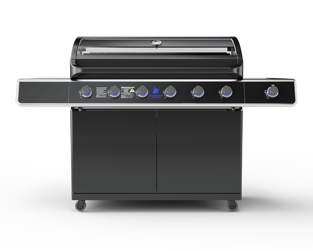 Premium Beefmaster  T-Series 6 Burner BBQ on Classic Cart with Stainless Steel Side Burner, , hi-res image number null
