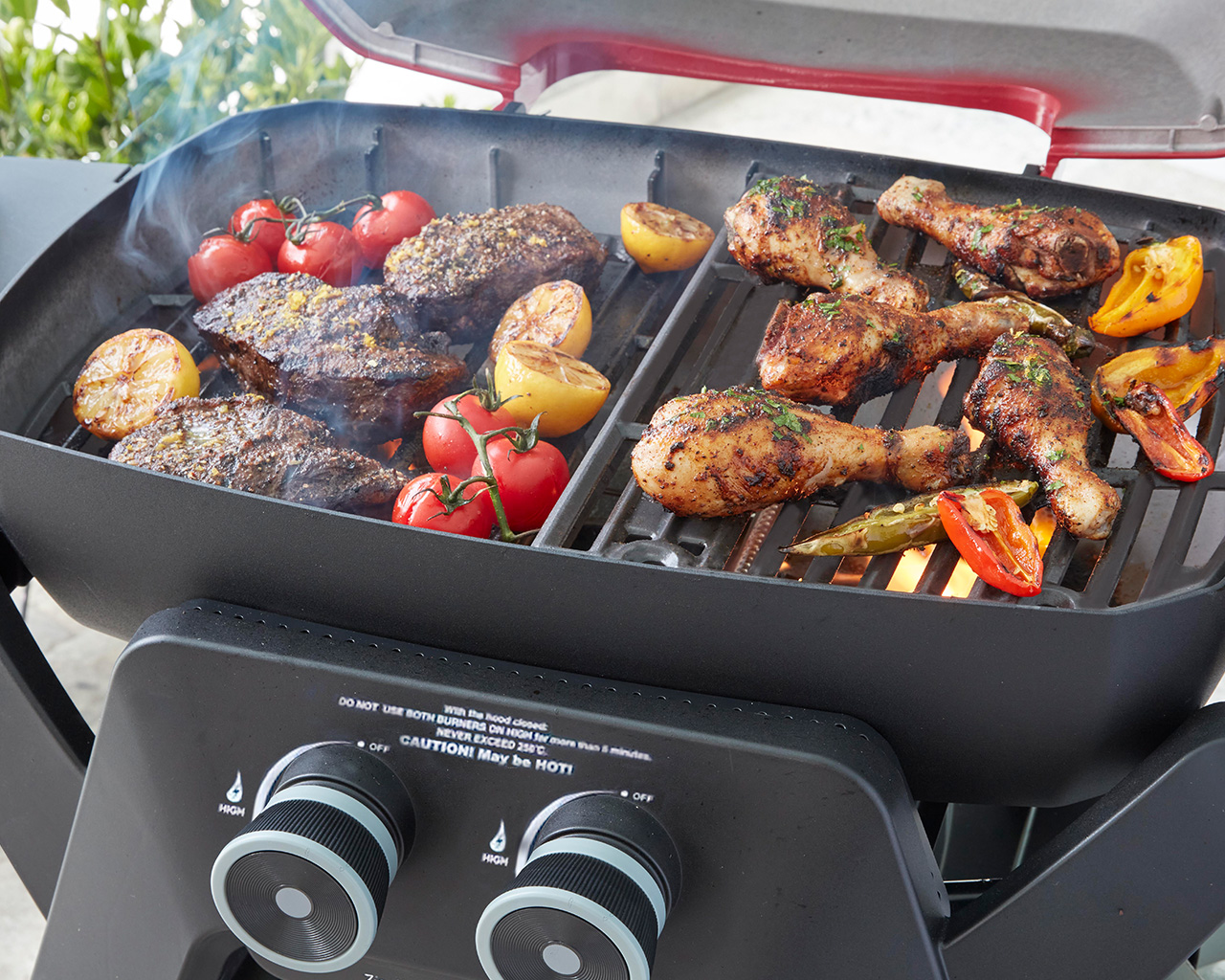 Ziggy Elite Twin Grill LPG BBQ Plus Cart Bundle - Gunmetal Grey, Gunmetal Grey, hi-res image number null