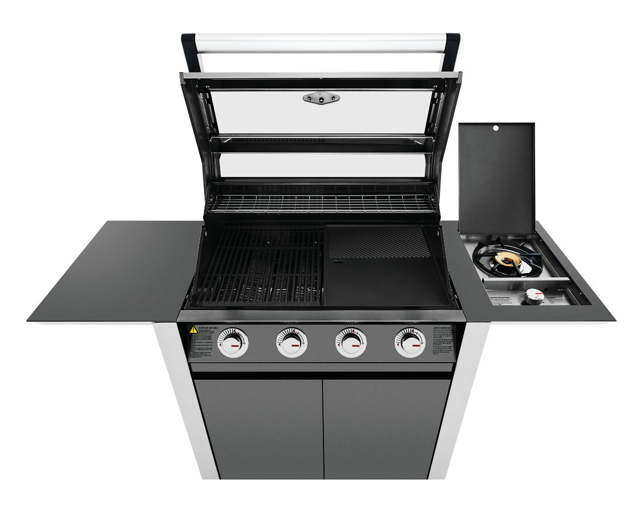 BeefEater 1600 Series - 4 Burner Stainless Steel BBQ With Side Burner (Dark), , hi-res image number null