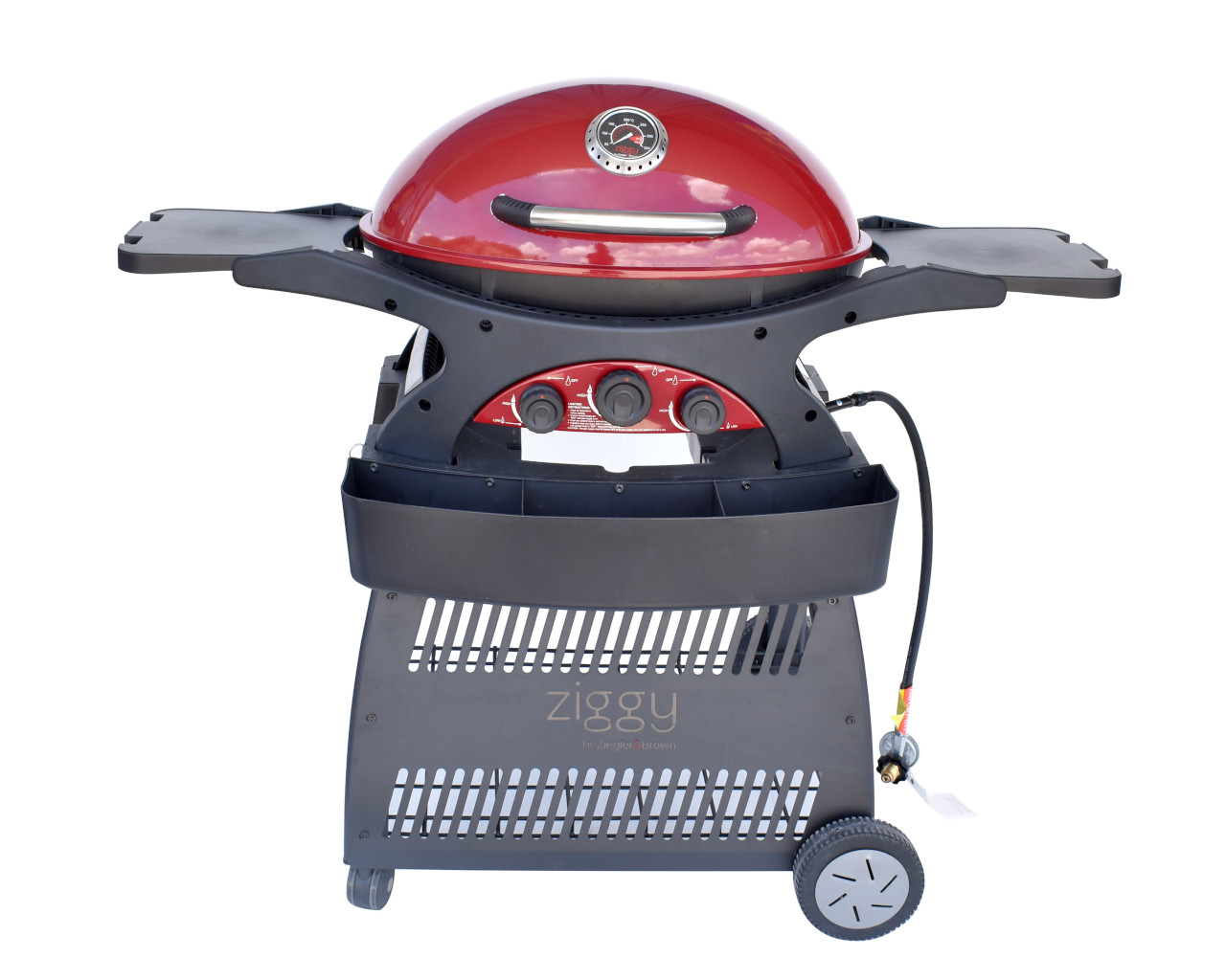 Ziggy by Ziegler & Brown Triple Grill Natural Gas Classic on Cart, Chilli Red, small-swatch