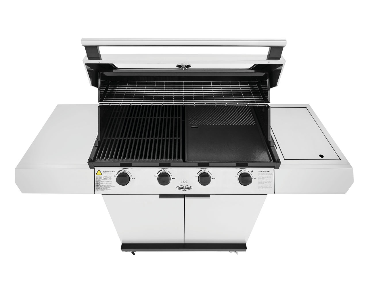 BeefEater 1200 Series - 4 Burner Stainless Steel BBQ With Side Burner, , hi-res image number null