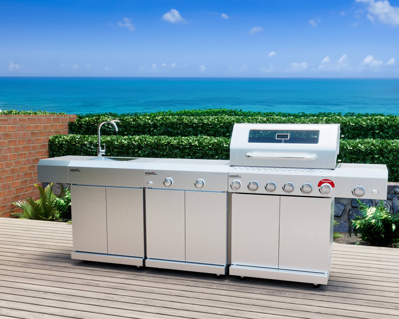 Nexgrill Cucina BBQ Island Inc 6 Burner BBQ, Sink & Range, , hi-res image number null