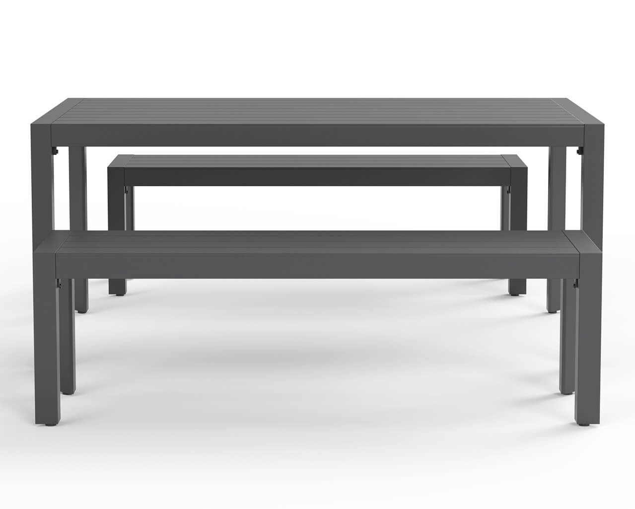 Jette 6 Seater Dining Bench Bundle - Gunmetal Grey, Gunmetal Grey, hi-res image number null
