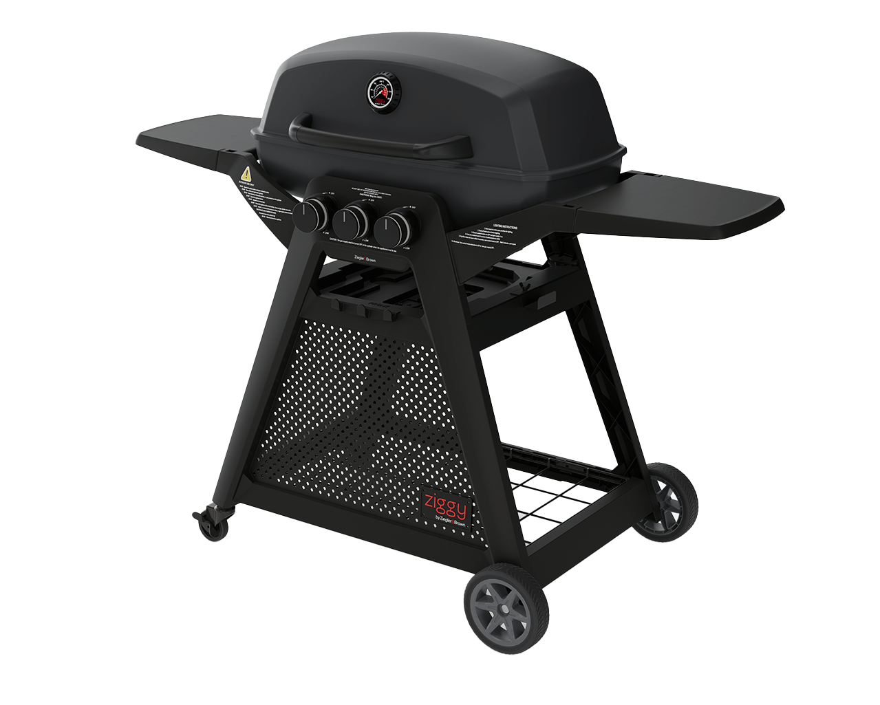 Ziggy Elite Triple Grill LPG BBQ Plus Cart Bundle - Midnight (Limited Edition), Midnight Limited Edition, hi-res image number null