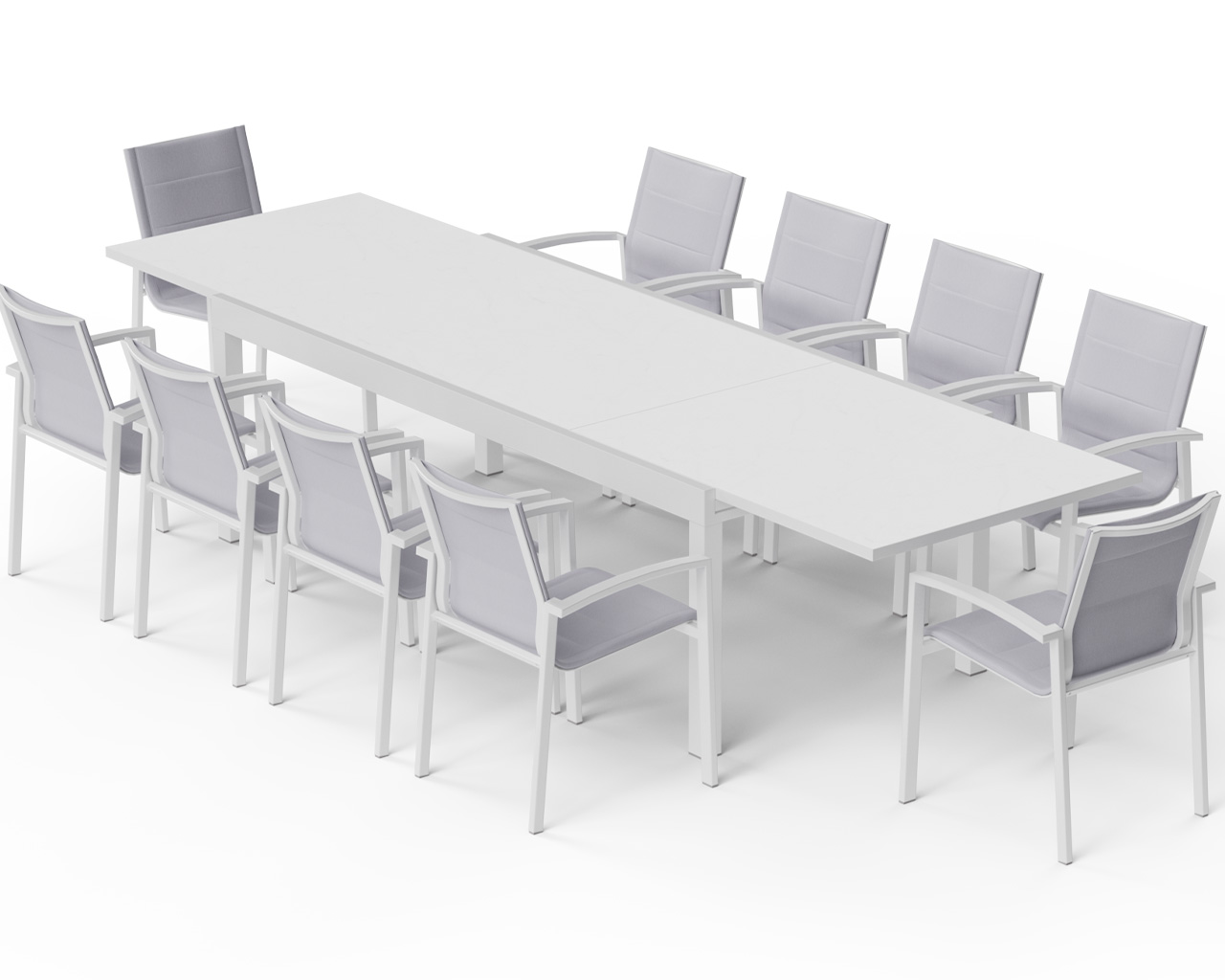 Boston-Sinta 11-Piece Extension Dining Setting - White, White, hi-res image number null
