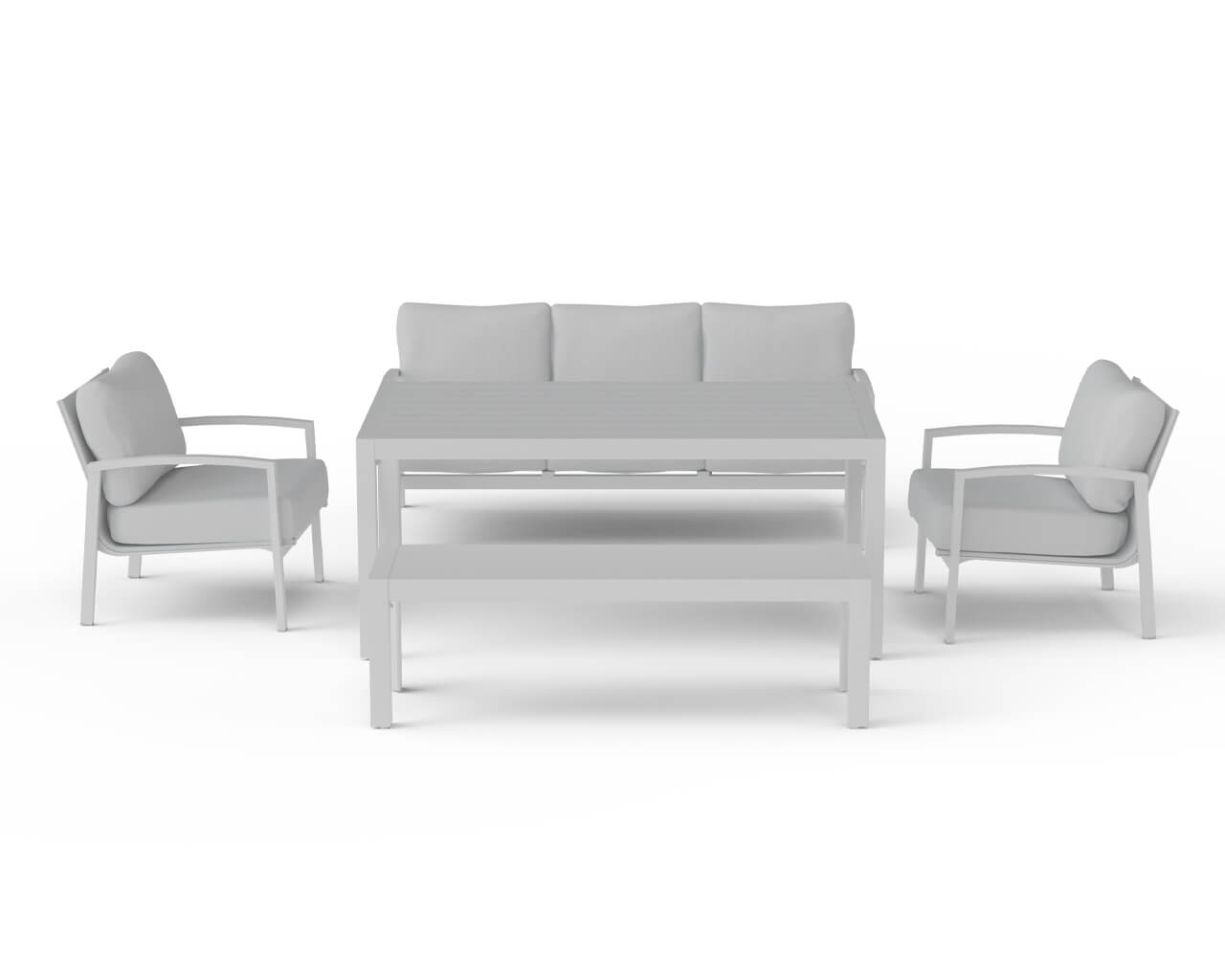 Jette 8 Seater Low Dining Setting Bundle - Bone, Bone, hi-res image number null