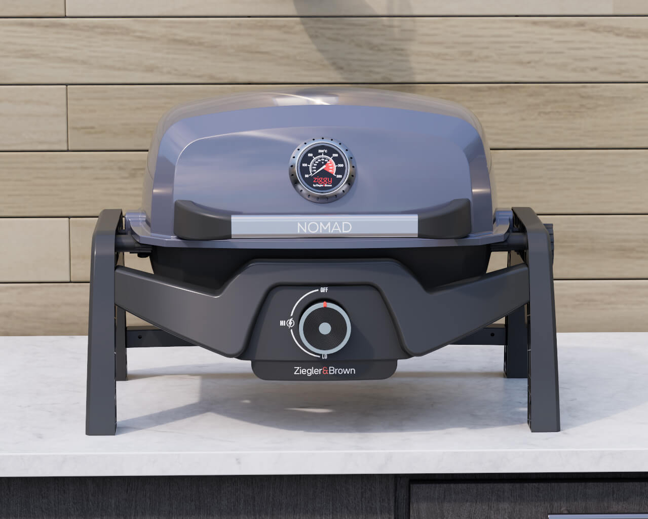 Ziggy Elite Nomad Single Burner Flame Failure BBQ - Gunmetal Grey, , hi-res image number null