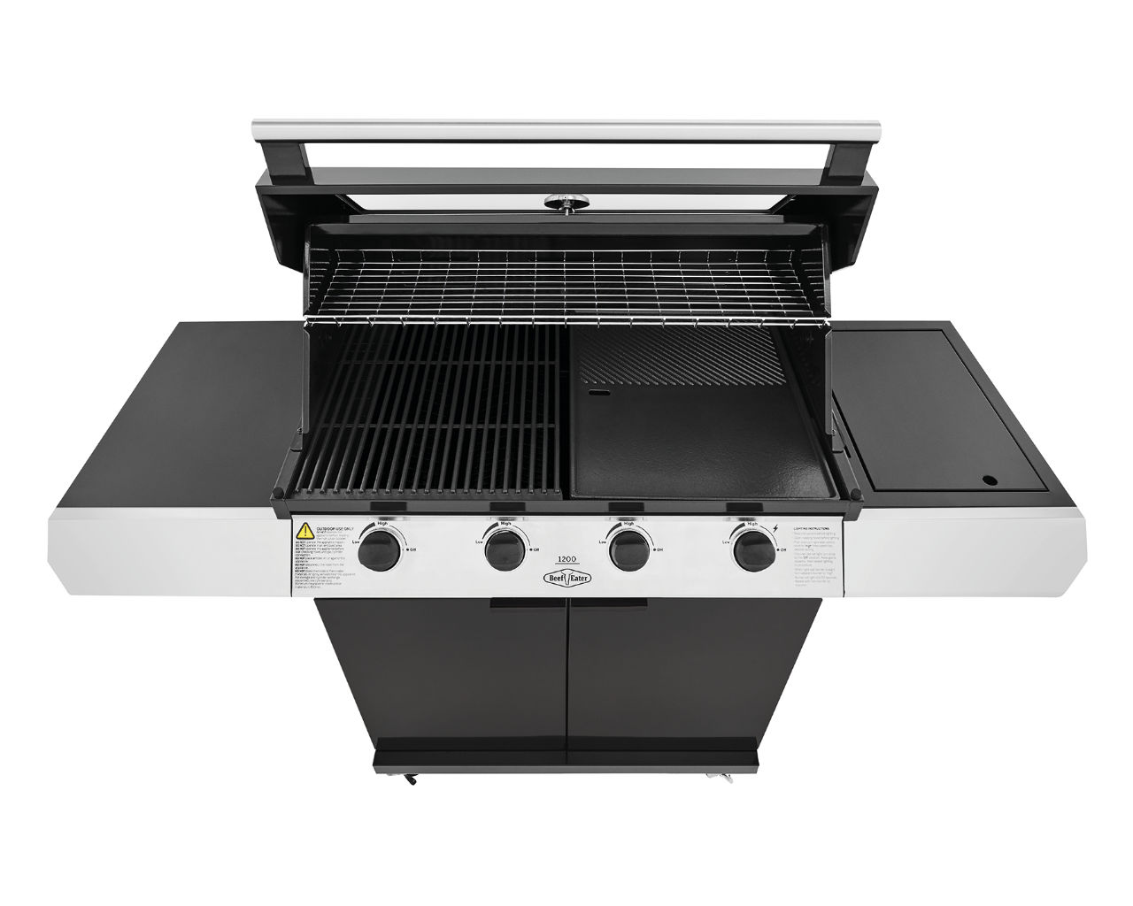 BeefEater 1200 Series - 4 Burner Black Enamel BBQ With Side Burner, , hi-res image number null