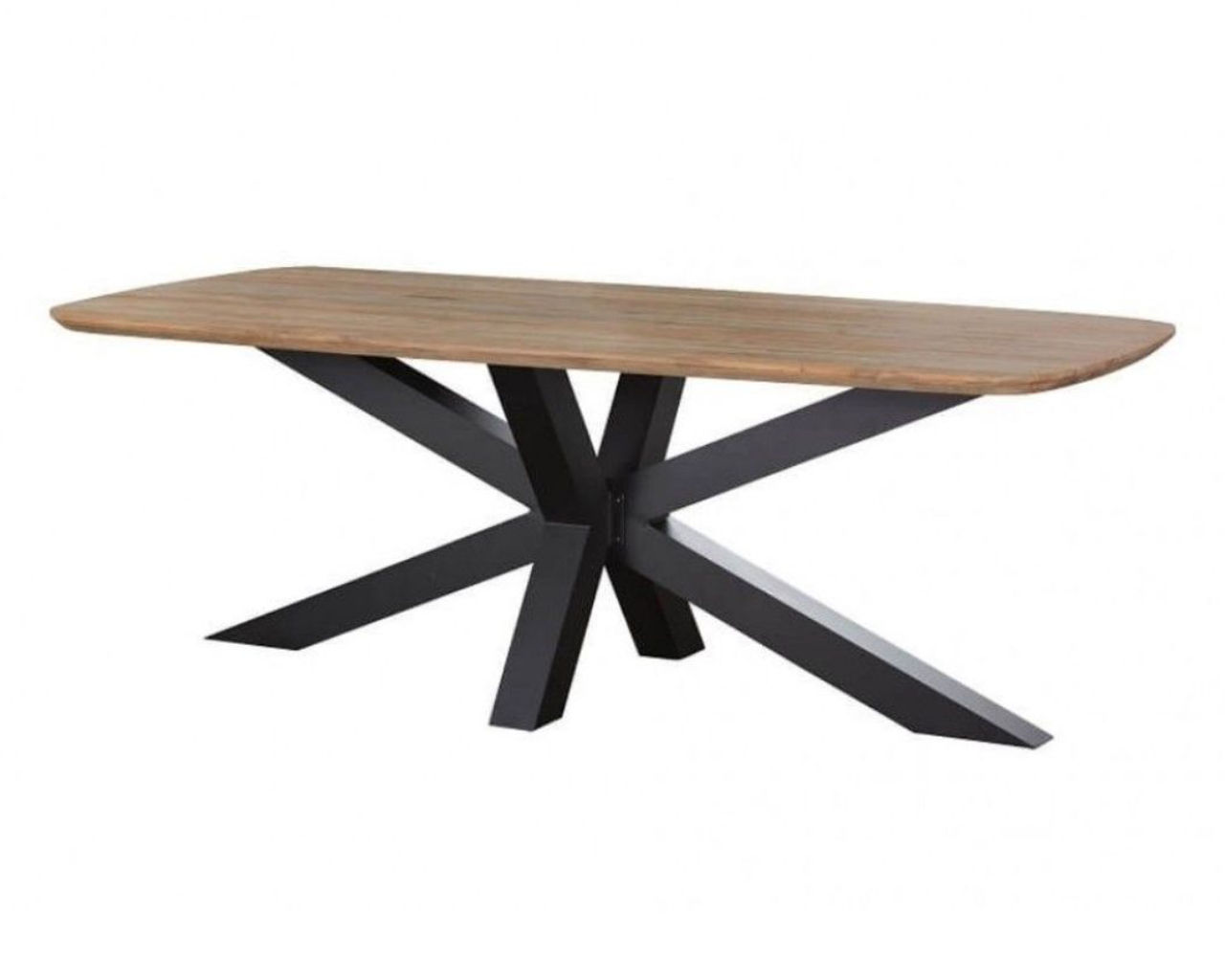 Jakarta Teak 220cm Cross Leg Table (Black), Black, hi-res image number null