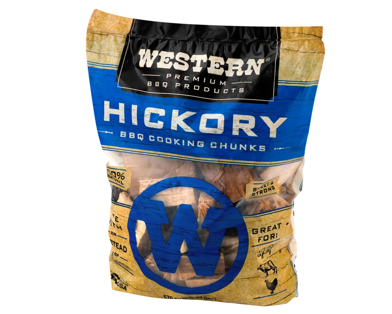 Western Premium Wood Smoking Chunks - Hickory, , hi-res image number null