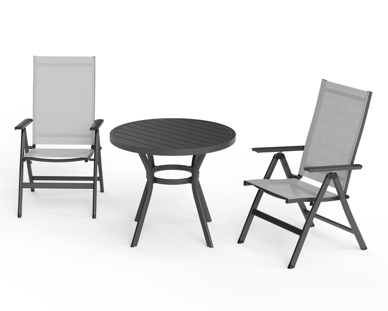 Frankie-Jette 3 Piece Chat Setting - Gunmetal Grey, , hi-res image number null