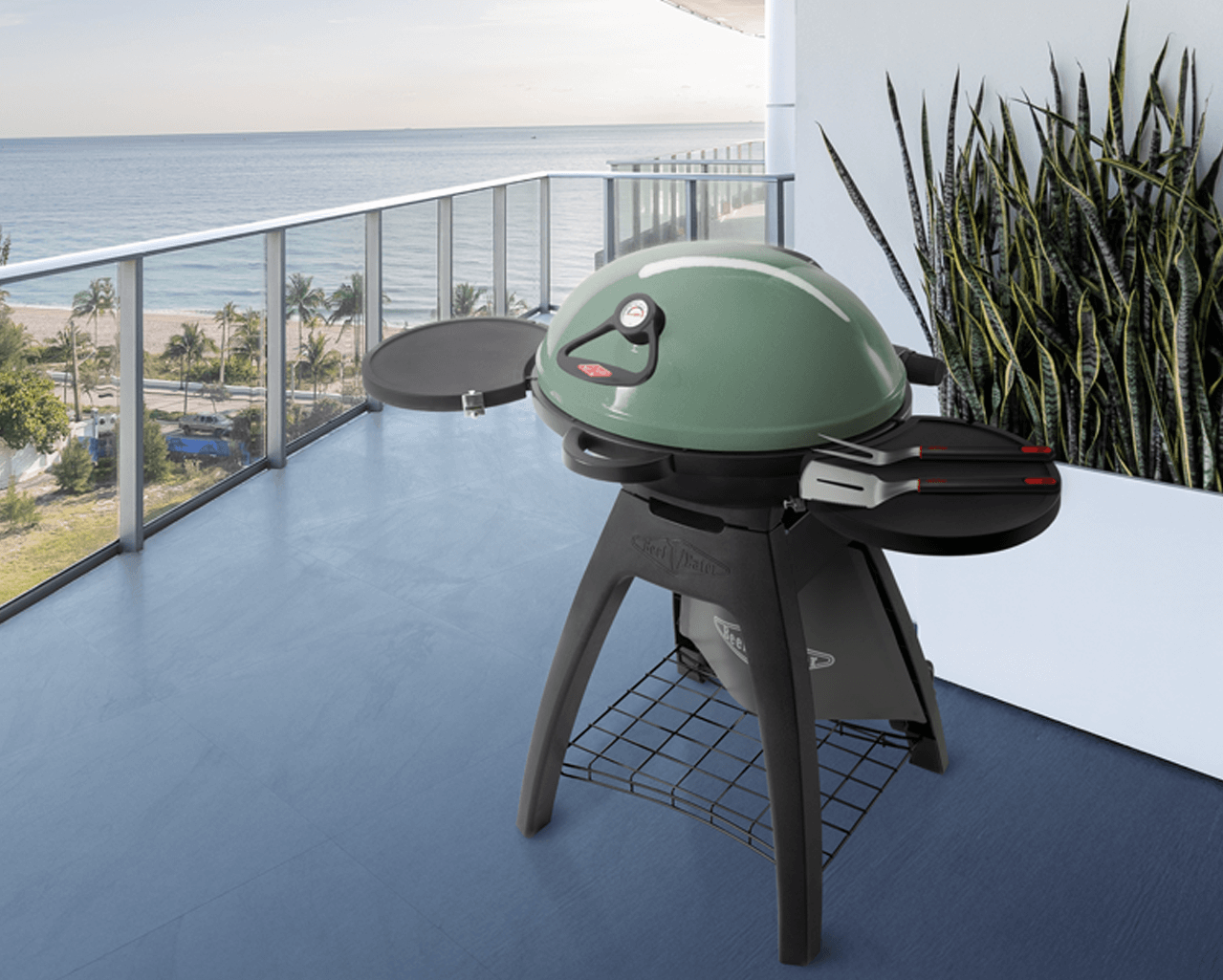 BeefEater BUGG 2 burner BBQ with Trolley - Eucalyptus Green, , hi-res image number null