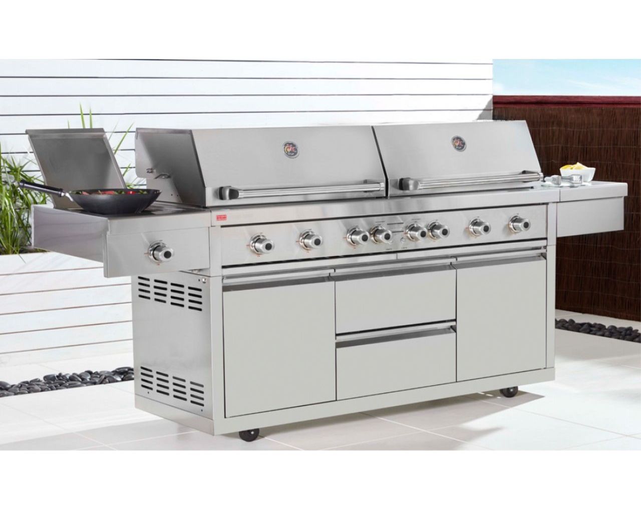 Ziegler & Brown Grand Turbo 6 Burner on Cart with Side Burner & Drawer L2-SERIES, , hi-res image number null