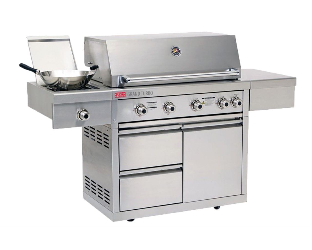 Ziegler & Brown Grand Turbo 4 Burner on Cart with Side Burner & Drawer L2-SERIES, , hi-res image number null