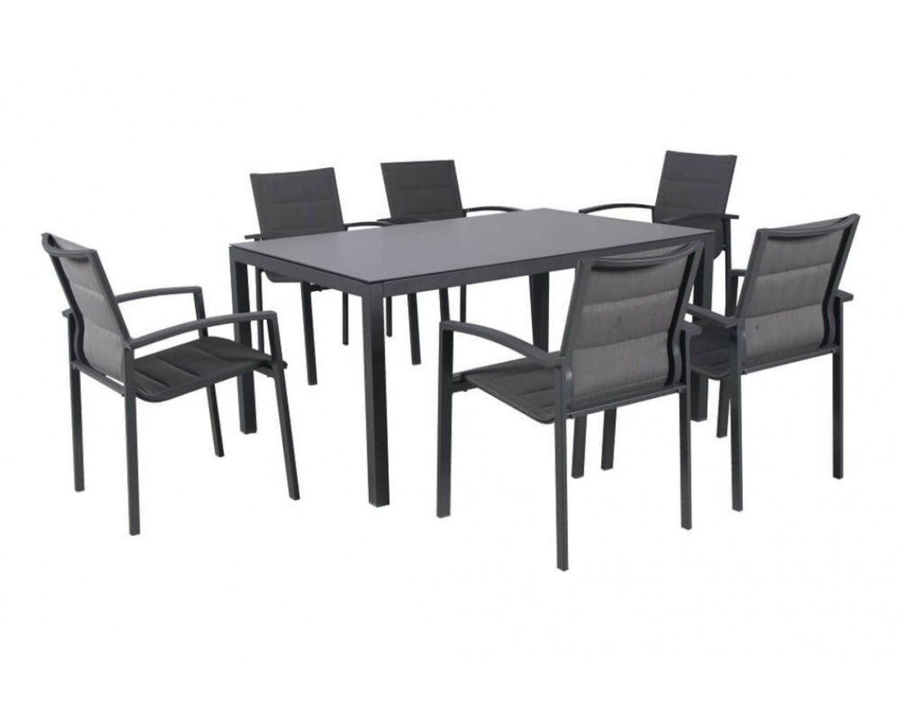 Boston 7 Piece Dining (Gunmetal Grey), Gunmetal Grey, hi-res image number null