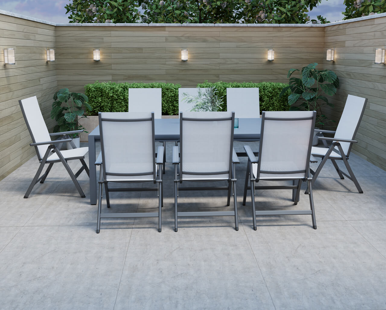 Frankie-Jette 9 Piece Dining Setting - Gunmetal Grey, , hi-res image number null