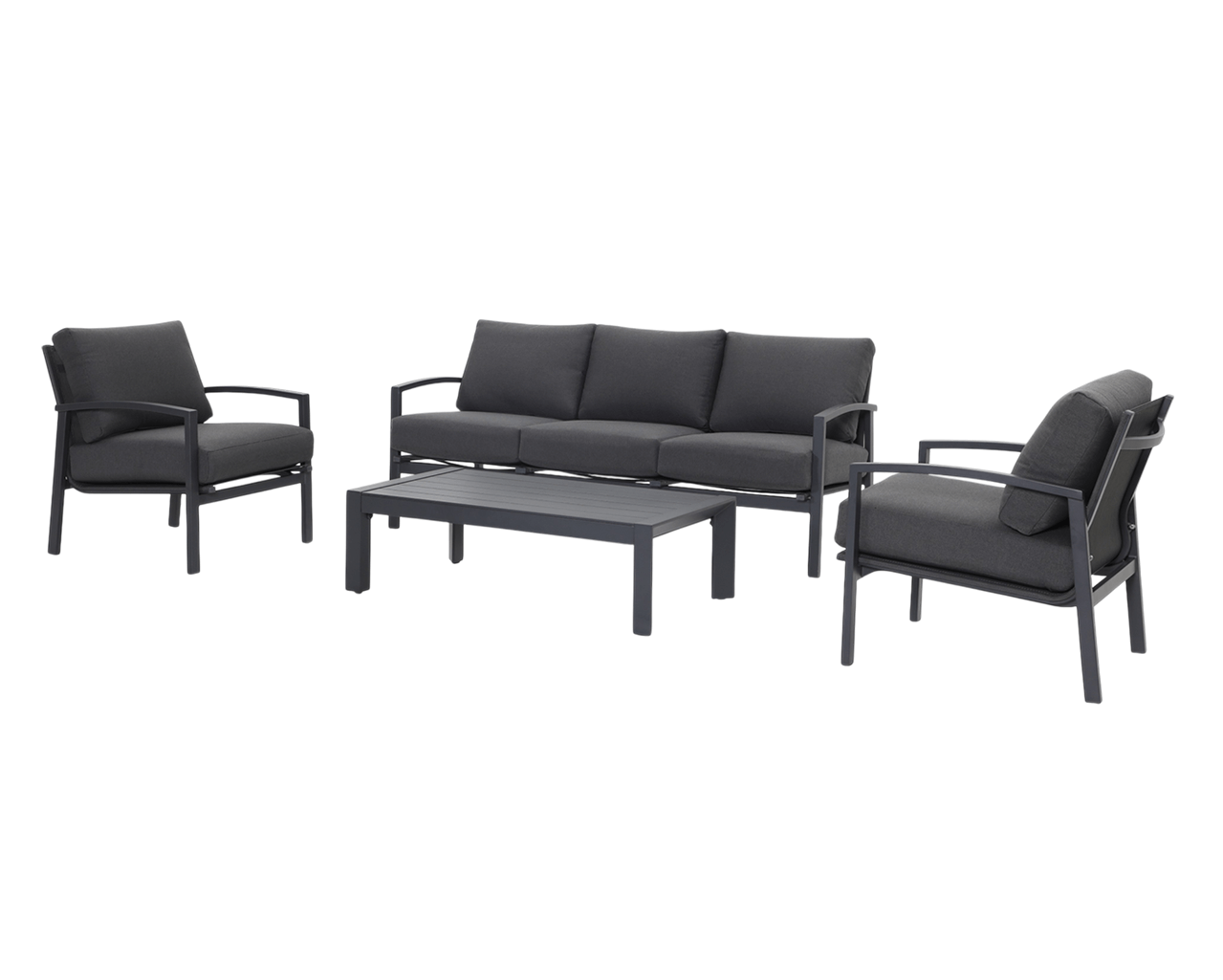 Jette 5 Seater Lounge Setting Bundle - Gunmetal Grey, Gunmetal Grey, hi-res image number null