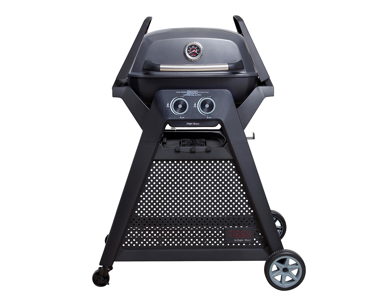 Ziggy Elite Twin Grill LPG BBQ Plus Cart Bundle - Gunmetal Grey, Gunmetal Grey, hi-res image number null