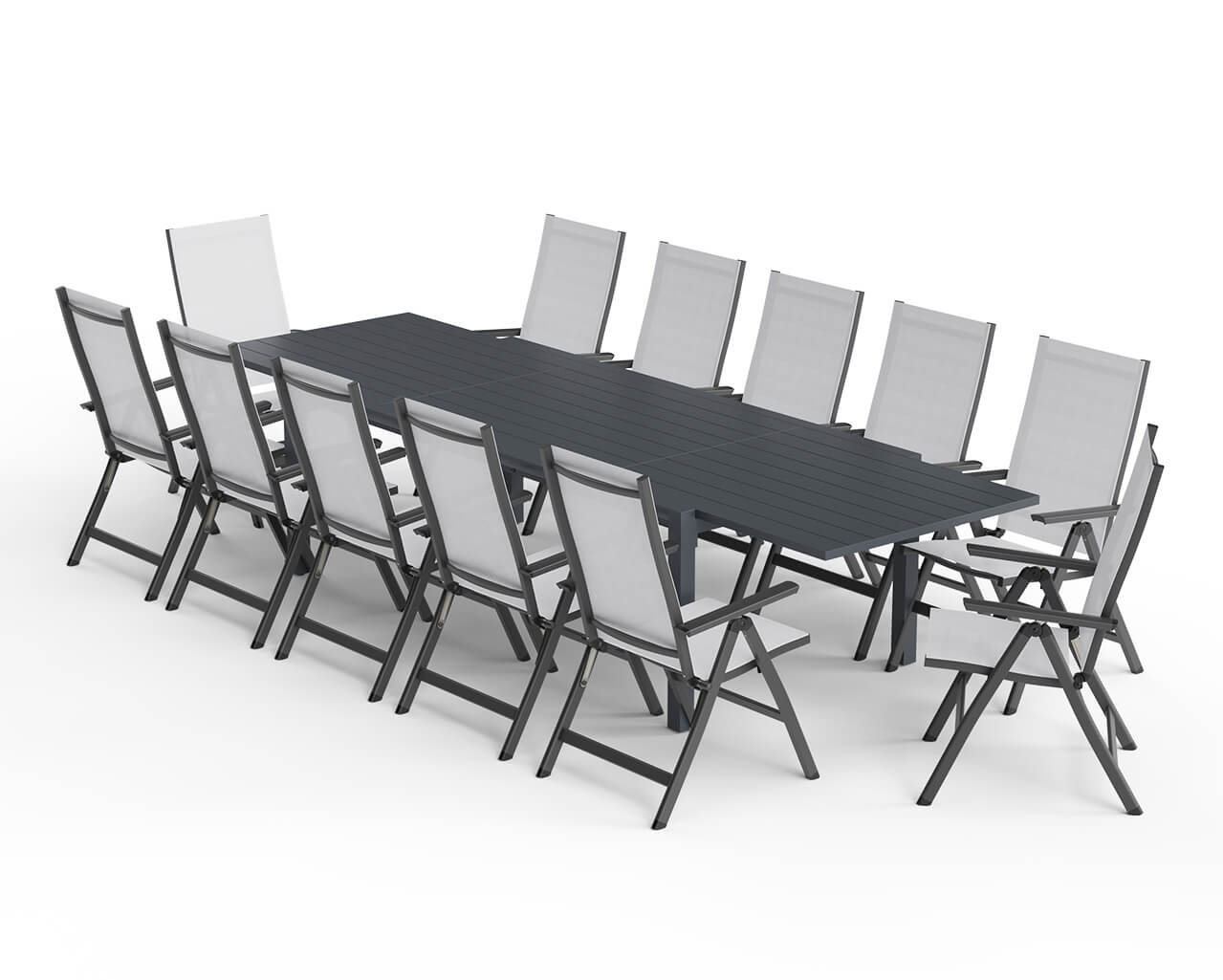 Frankie-Jette 13 Piece Extension Dining Setting - Gunmetal Grey, , hi-res image number null
