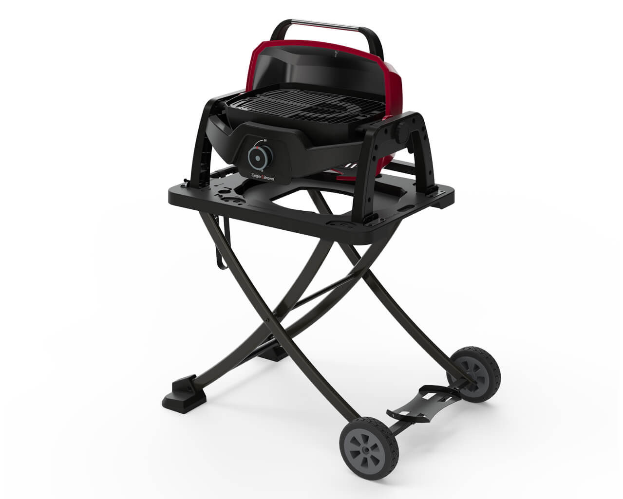 Ziggy Elite Nomad Single Burner Flame Failure BBQ plus Cart Bundle - Chilli Red, , hi-res image number null