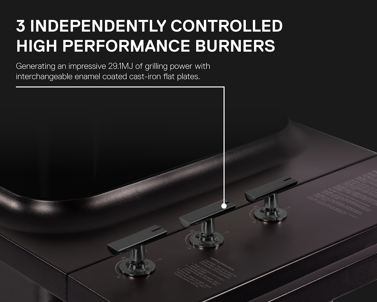 Everdure by Heston Blumenthal FURNACE 3 Burner BBQ with Stand (Black), Black, hi-res image number null