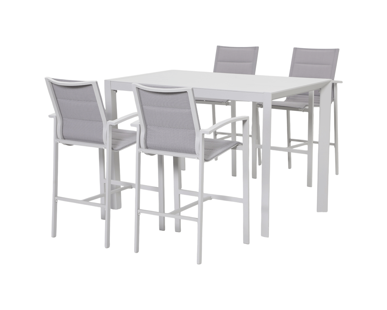 Boston-Jette 4 Seater Bar Dining Setting Bundle - Bone, Bone, hi-res image number null