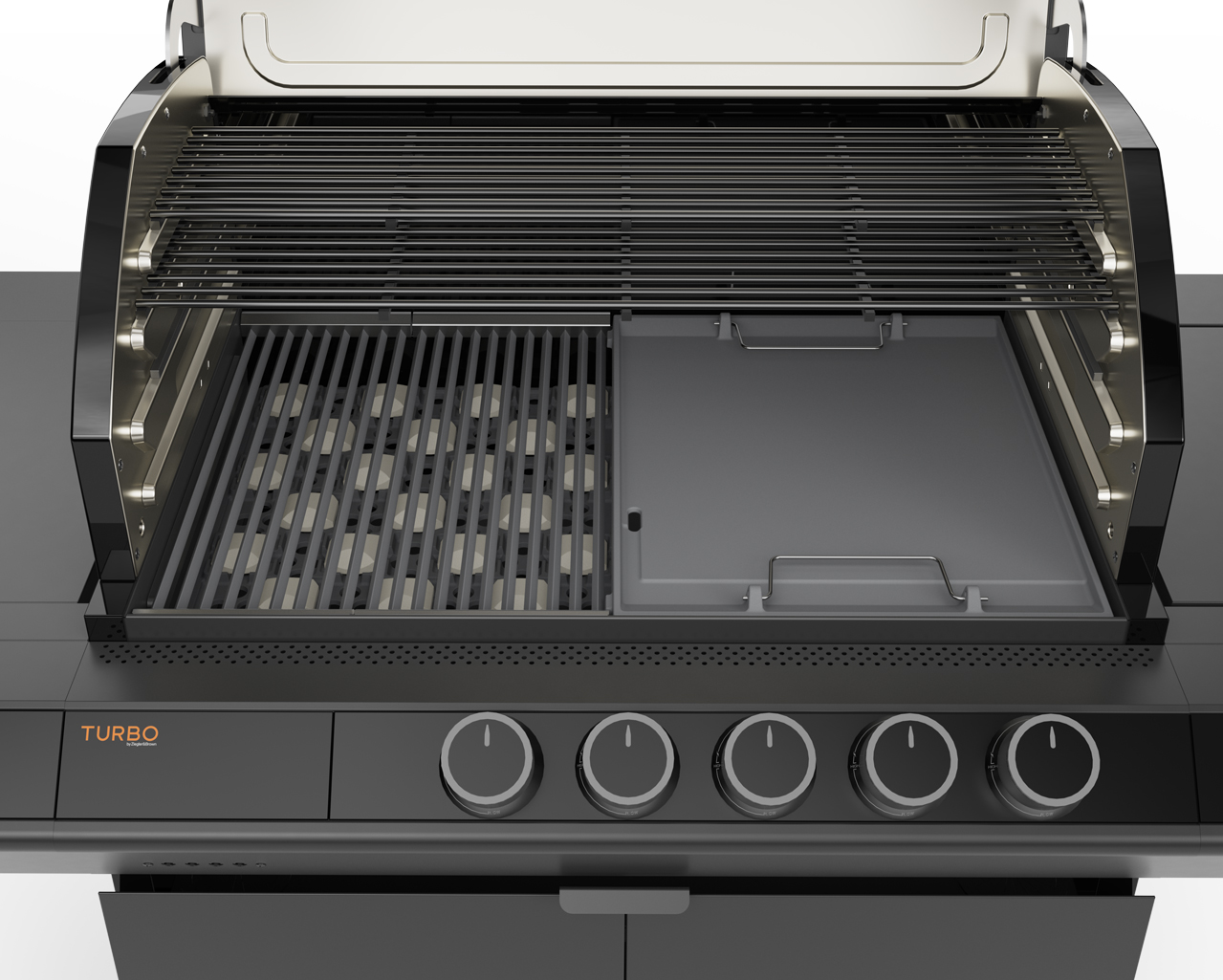 Ziegler & Brown Turbo Classic 5 Burner BBQ on Cart with Side Burner & Drawer (T Series), , hi-res image number null