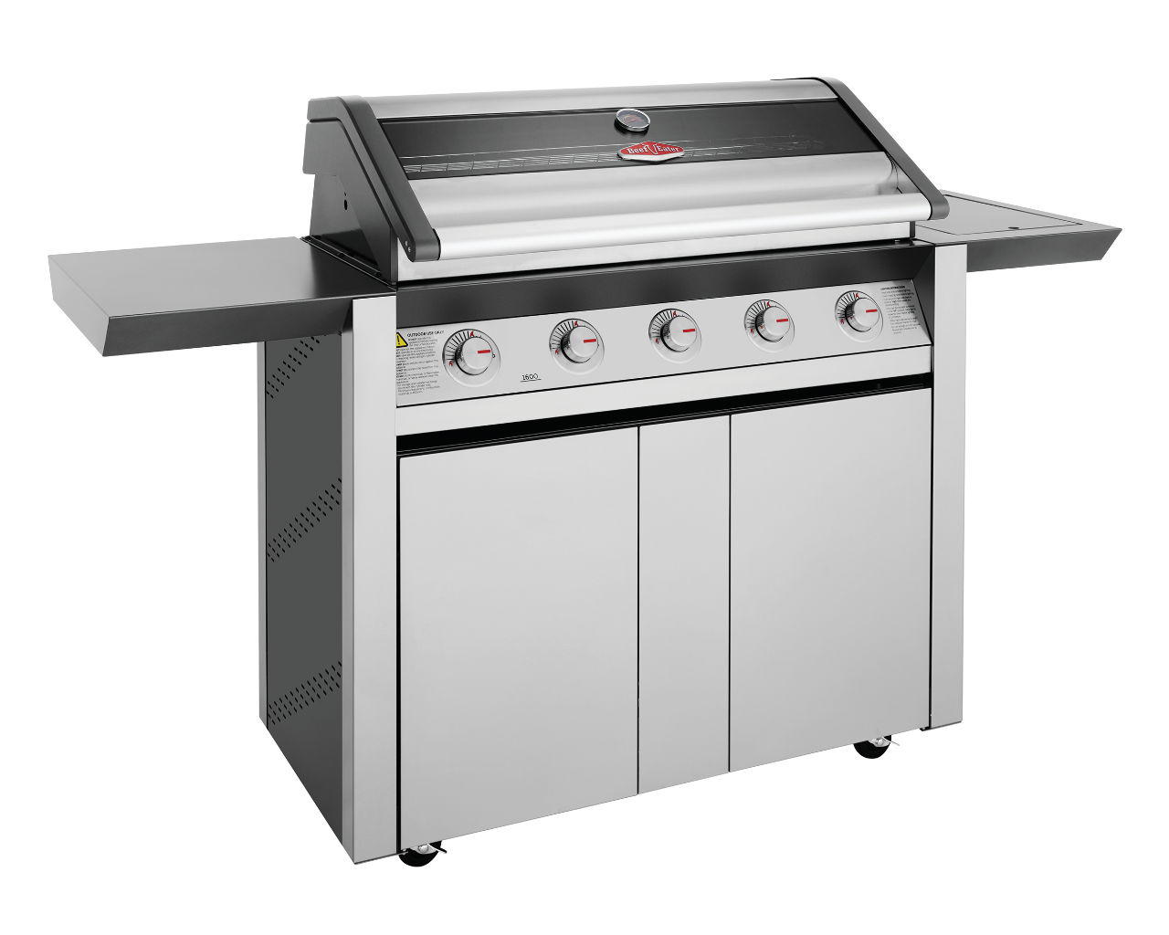 BeefEater 1600 Series - 5 Burner Stainless Steel BBQ With Side Burner (Silver), , hi-res image number null