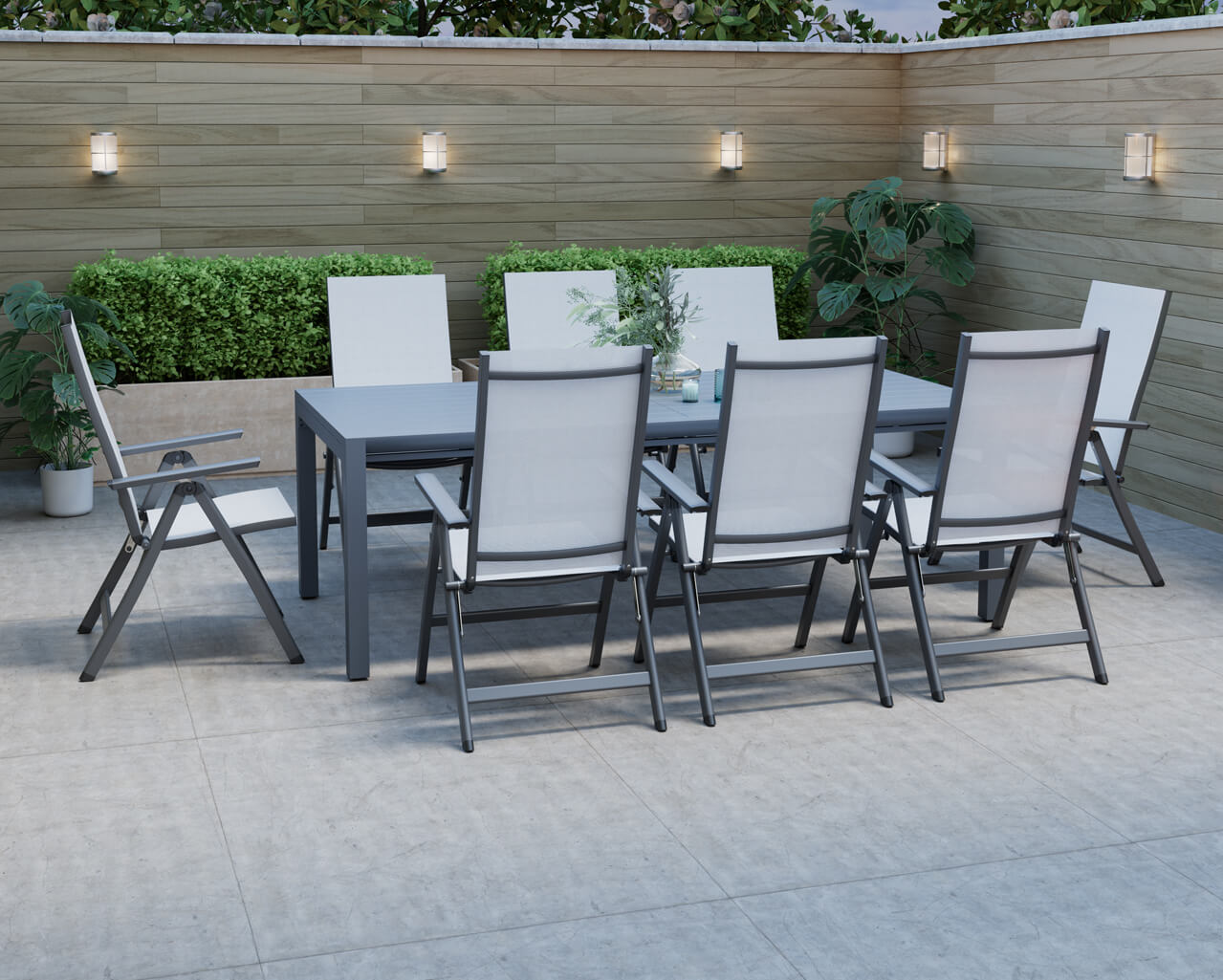 Frankie-Jette 9 Piece Dining Setting - Gunmetal Grey, , hi-res image number null