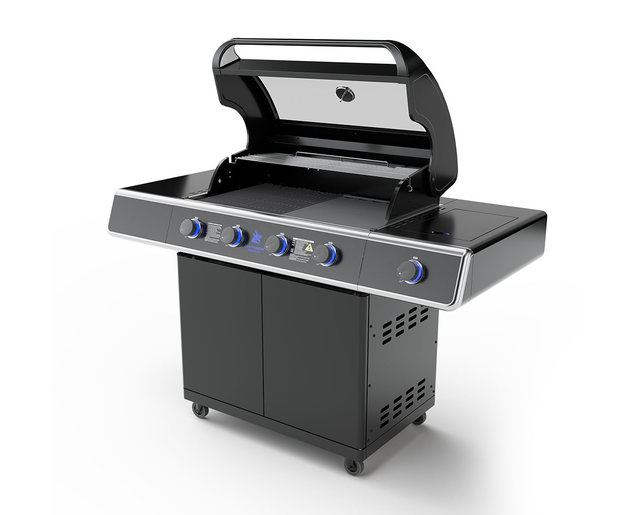 Premium Beefmaster T-Series 4 Burner BBQ on Classic Cart with Stainless Steel Side Burner, , hi-res image number null