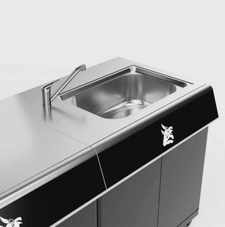 Beefmaster Premium 4 Burner Outdoor Kitchen with Range, Sink & Bench on Classic Carts, , hi-res image number null