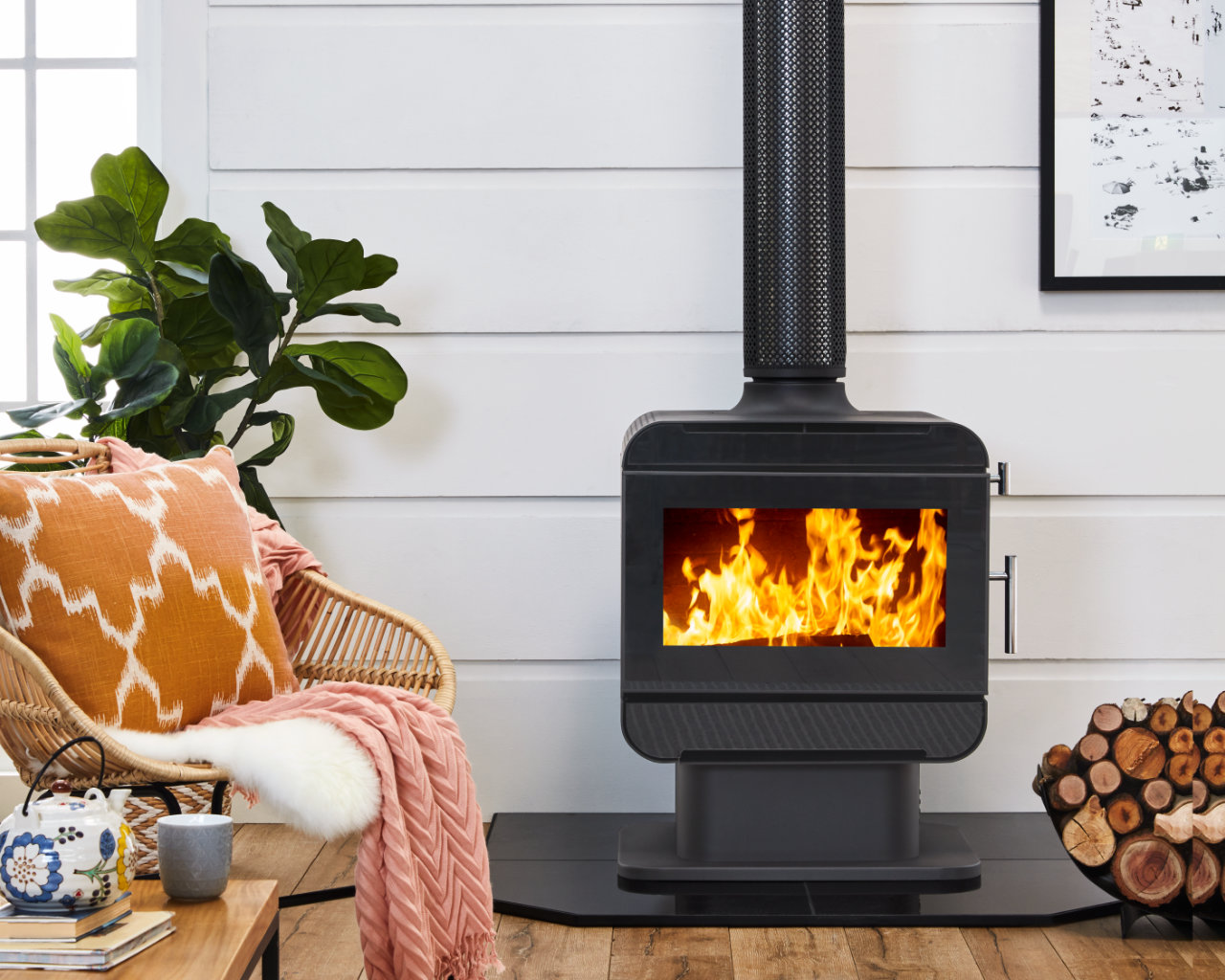 Austwood Lachlan Freestanding Wood Heater, , hi-res image number null