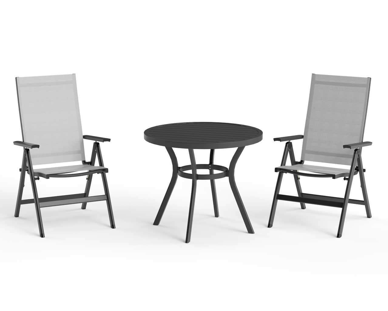 Frankie-Jette 3 Piece Chat Setting - Gunmetal Grey, , hi-res image number null