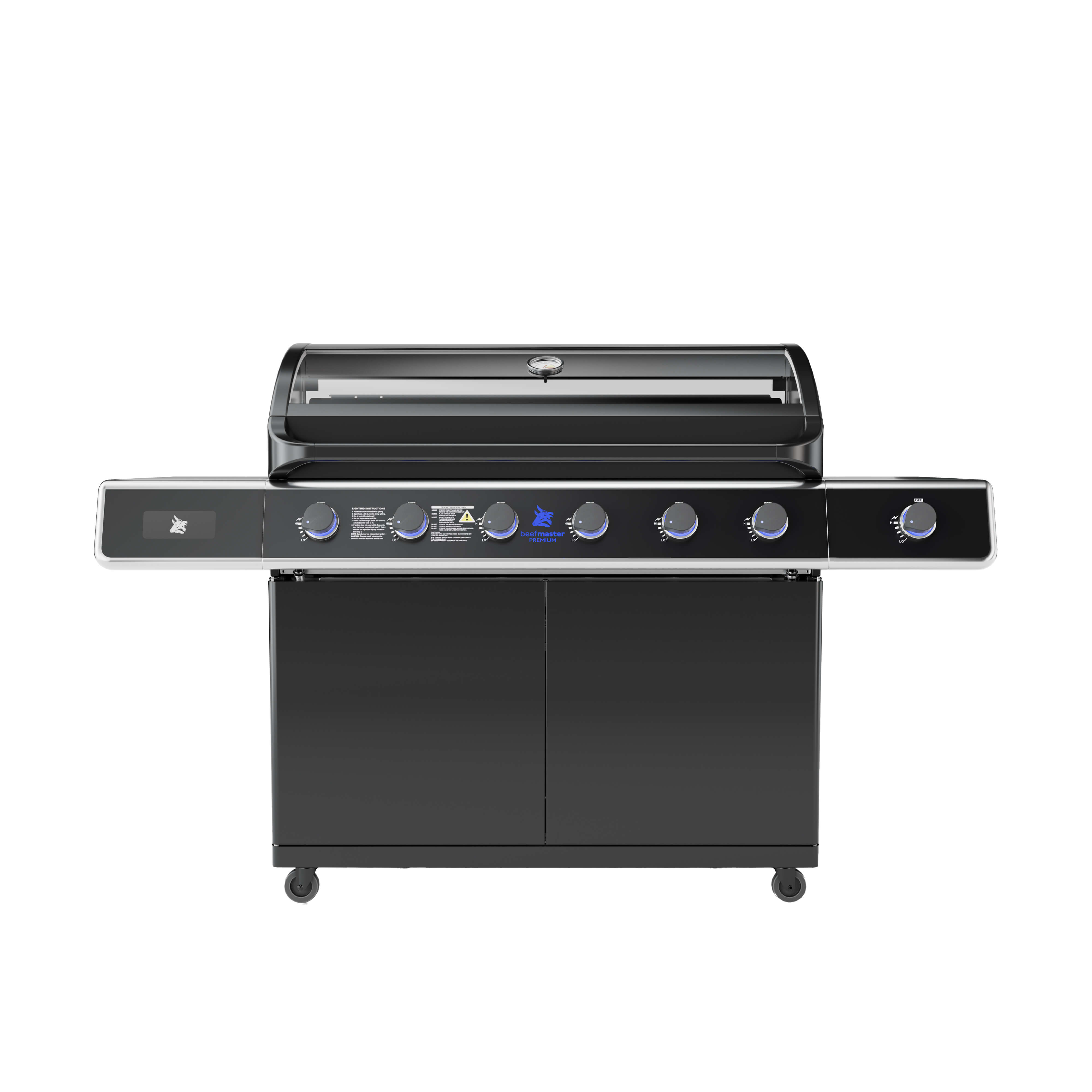 Beefmaster  Premium T-Series 6 Burner BBQ on Classic Cart with Cast Iron Side Burner, , hi-res image number null