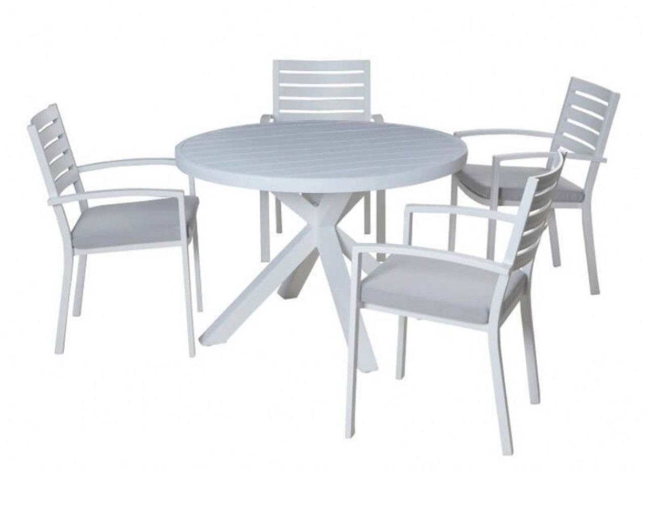 Boston-Jette 5 Piece Slatted Dining, White, small-swatch