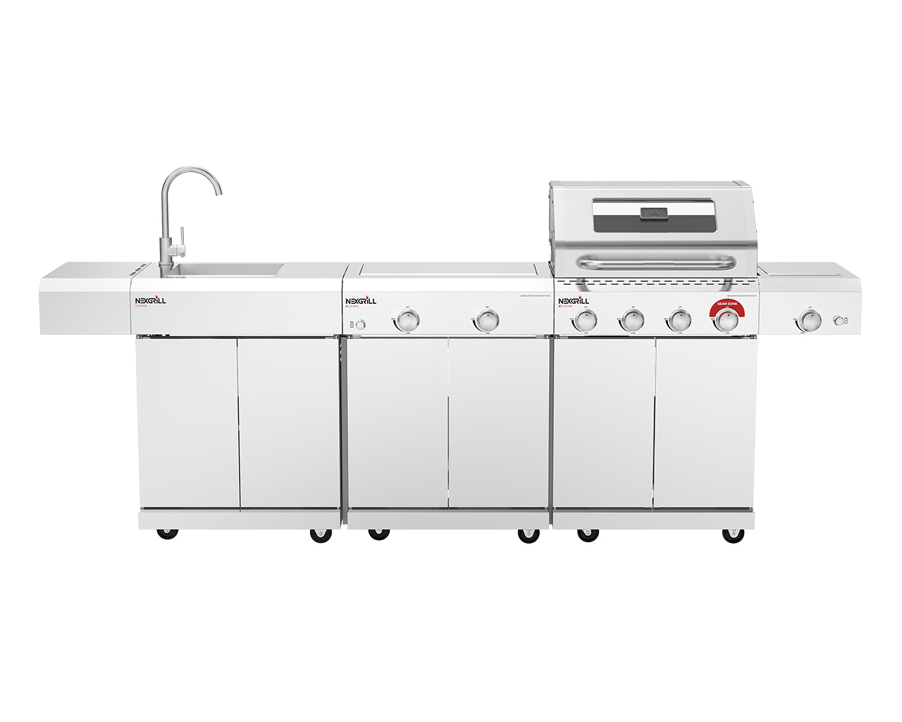 Nexgrill Cucina BBQ Island Inc 4 Burner BBQ, Sink & Range, , hi-res image number null