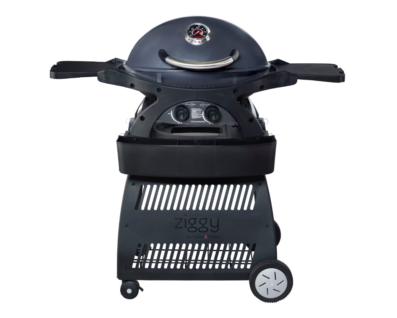 Ziggy Classic Twin Grill LPG BBQ on Cart (Gunmetal Grey), Gunmetal Grey, hi-res image number null