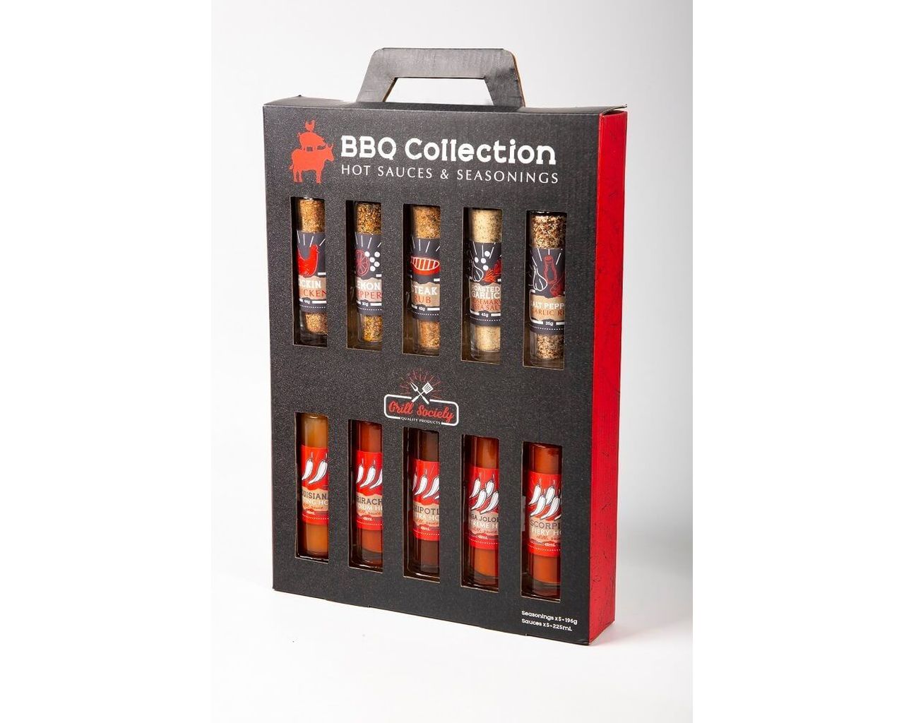 Grill Society 10 Piece Seasoning & Hot Sauce Collection, , hi-res image number null