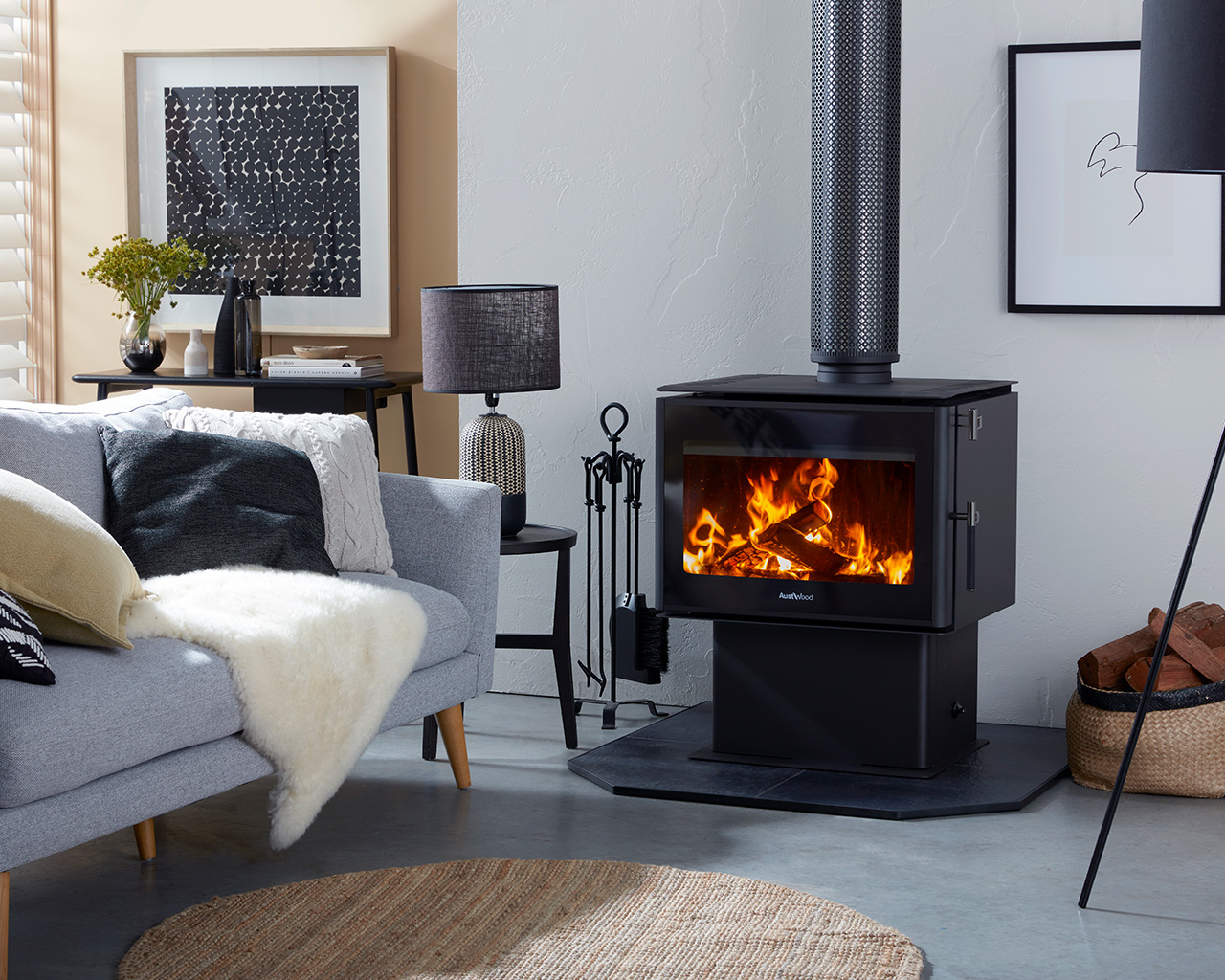 Austwood Thredbo Freestanding Wood Heater, , hi-res image number null