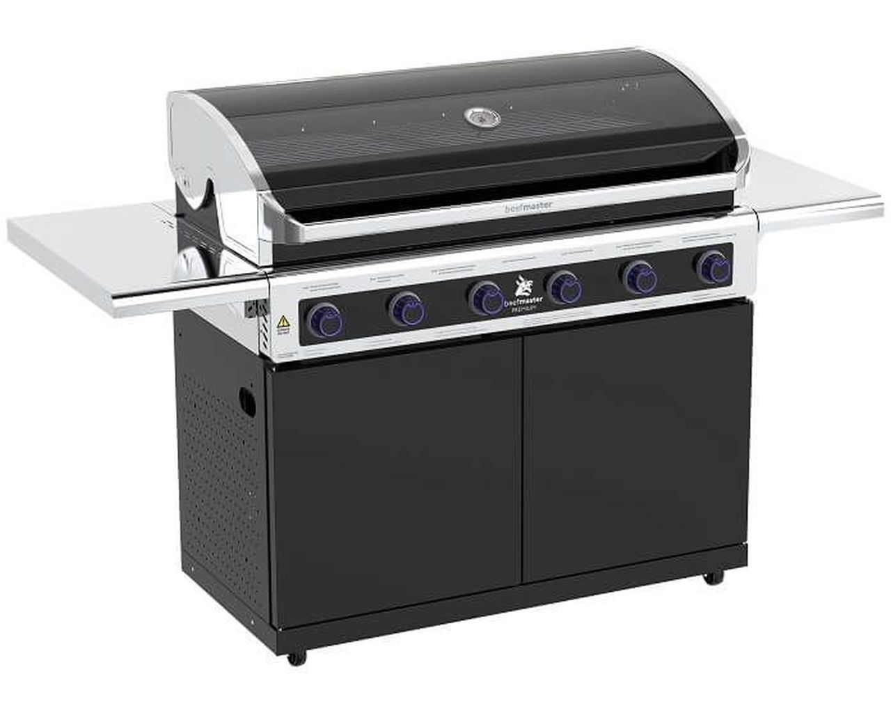 Premium Beefmaster 6 Burner BBQ on Classic Cart with Folding Shelves, , hi-res image number null