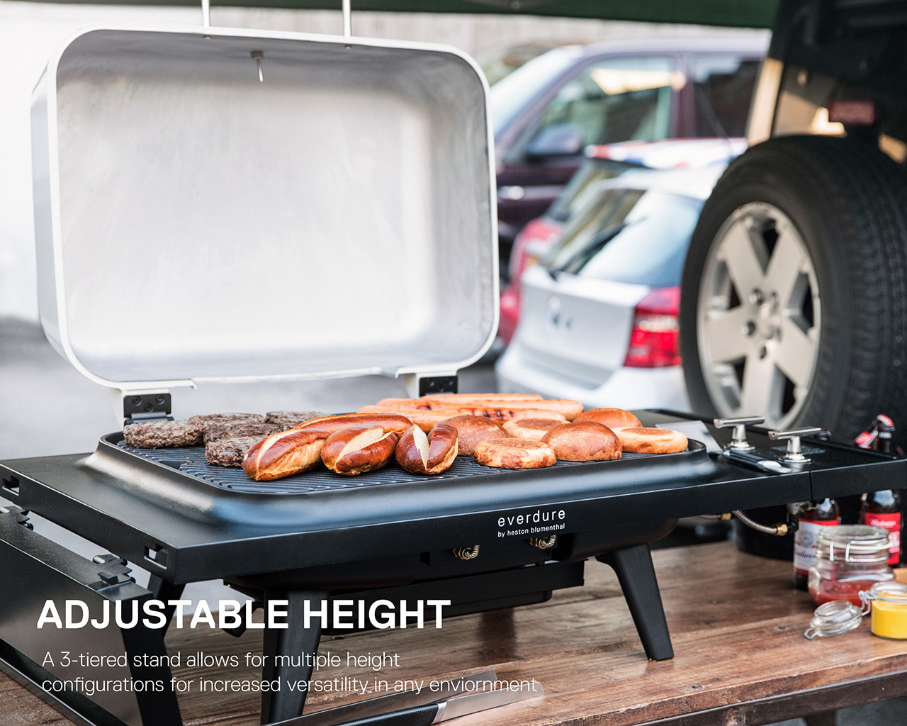Everdure by Heston Blumenthal FORCE 2 Burner BBQ with Stand - Black, Black, hi-res image number null