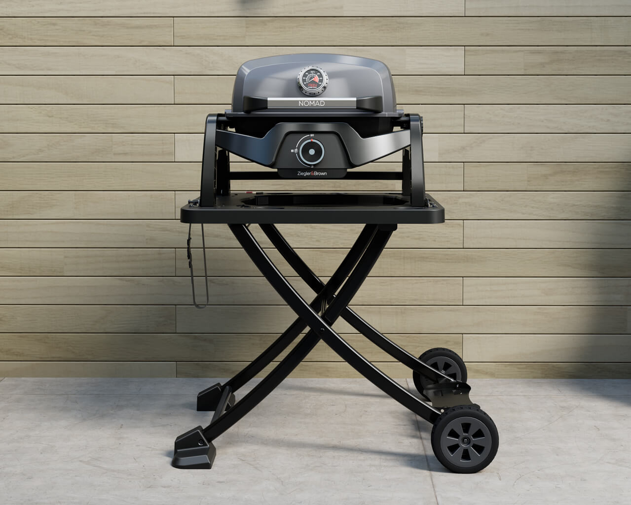 Ziggy Elite Nomad Single Burner Flame Failure BBQ plus Cart Bundle - Gunmetal Grey, , hi-res image number null