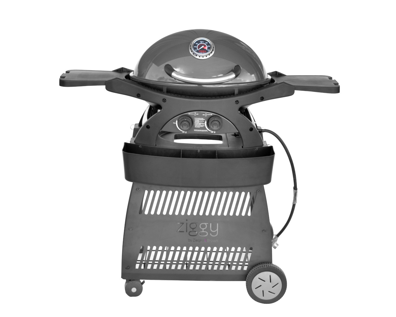 Ziggy Classic Twin Grill Natural Gas BBQ on Cart, Gunmetal Grey, small-swatch