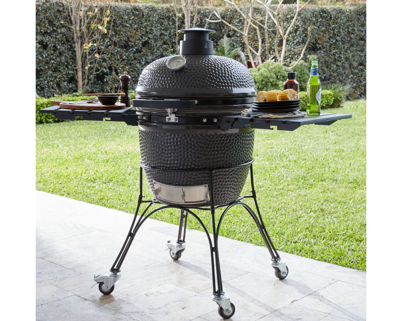 Firehawk Stringybark Kamado Ceramic Charcoal BBQ 56cm (22") - Grey, , hi-res image number null