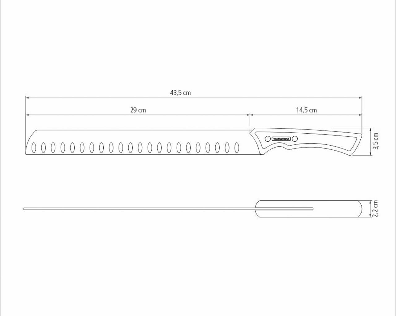 Tramontina Churrasco Black Collection FSC Certified Plain Edge Brisket Slicer - 12", , hi-res image number null